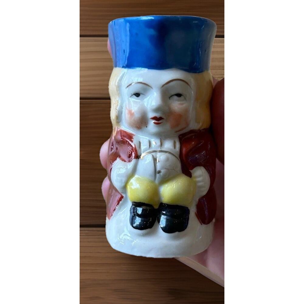 VTG Occupied Japan Porcelain Small 3.25" Hand Painted Toby Mug Pitcher 1940s
